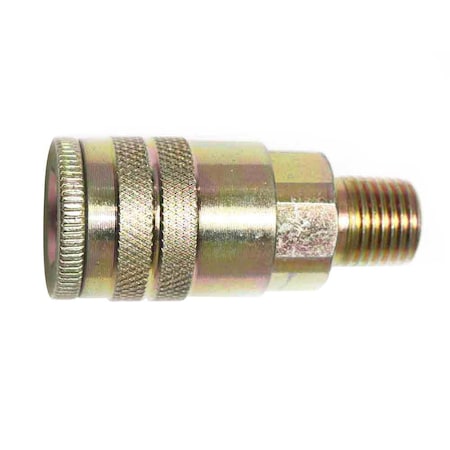 Interstate Pneumatics 1/4 Inch Industrial Steel Coupler x 1/4 Inch Male NPT, PK 50 CH441-50K